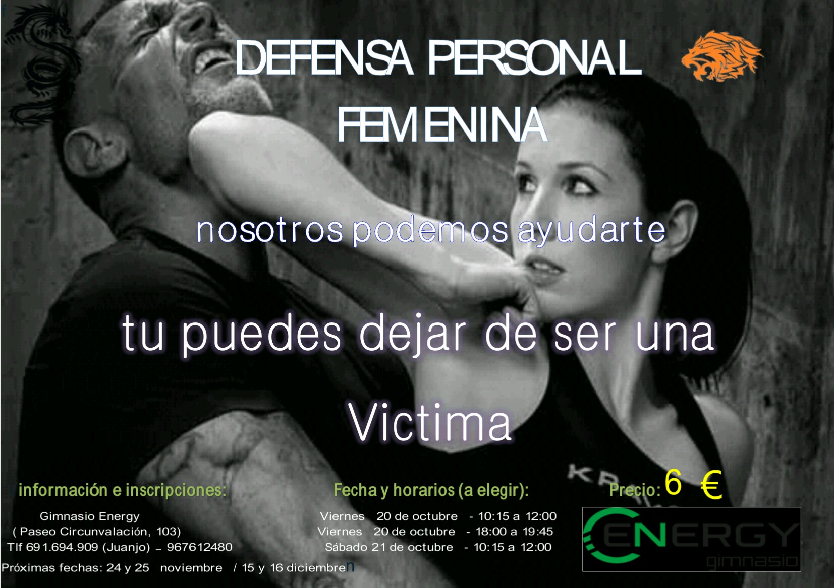 Curso Defensa personal femenina en Octubre